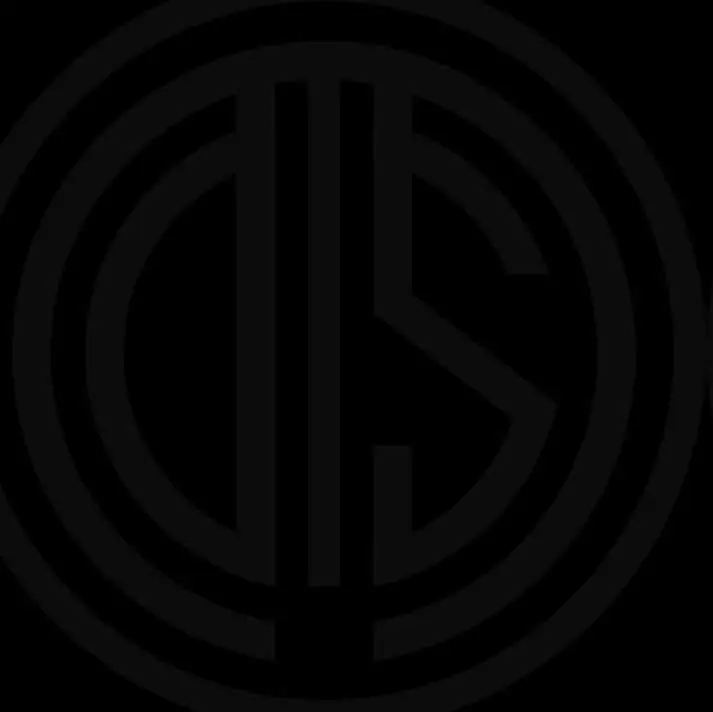 A circular logo in black and white color palette, symbolizing something new.
